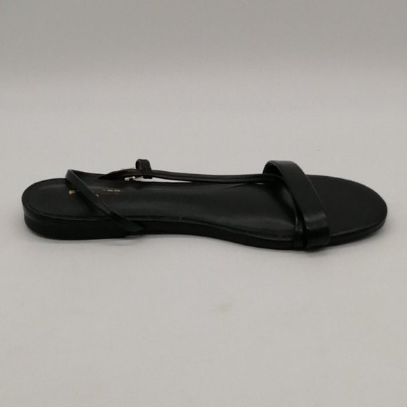 Express Womens Sandal Black Flat Heel Ankle Strap w/Buckle Cushioned Sz  6 M - Picture 2 of 9